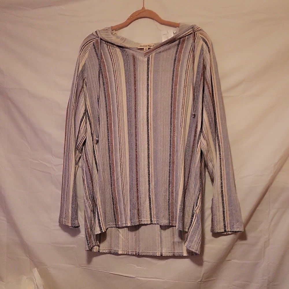 NWT Above and Beyond hood stripe top 2X
